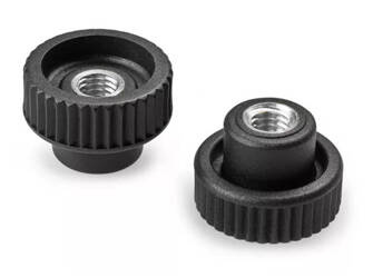 Knurled knob with through threaded bushing D-40mm M10, INOX
