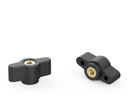 Flügelknopf mit durchgehendem Gewindeeinsatz D-28mm M6