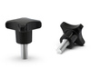Pokrętło krzyżowe z duroplastu z trzpieniem gwintowanym D-25mm M5 x 20mm, DIN 6335