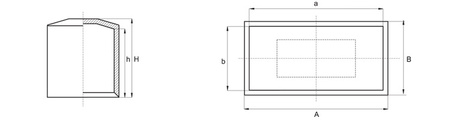 Kappe für Zaunpfosten, quadratisch A-20mm B-20mm h-19mm, Farbe Schwarz