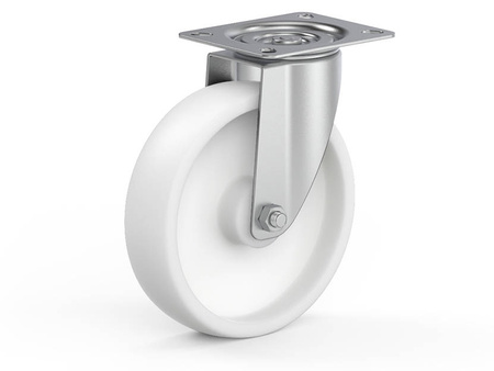 Swivel castor set, mounting plate, plain bearing, PP wheel D-40mm a-17mm