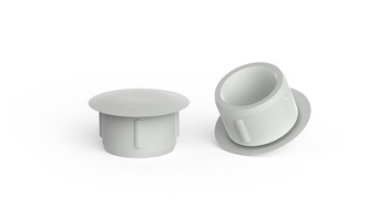 Abdeckkappe für Montageöffnungen D-12,0mm d-9,0mm S-6,4mm, RAL7035 (lichtgrau)