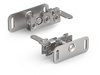 Rotary latch with a perpendicular lever, with an anti-vibration sleeve, single-stage latch, mounting hole 6.2mm, right version, plate with pin.