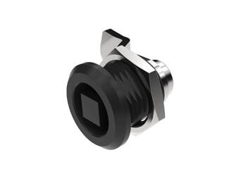 Quarter-turn shape lock, compact, black, square 6, 10.5/27
