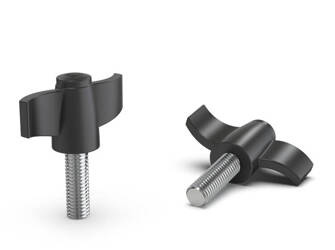 Flügelknopf mit Gewindestift D-32mm M5x15mm