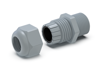 Kabelverschraubung d-M32 x 1,5mm SW-36, RAL7001 (graublau)