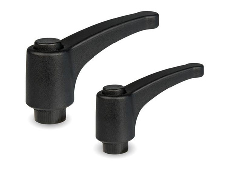 Verstellbarer Hebel EUROMODEL mit Gewindehülse und Knopf R-65mm M8, INOX