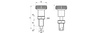 Feststellstift D-25mm d2-M12x1,5mm SW-14 d1-6mm mit Stahlstift, schwarz brüniert