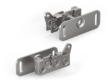 Otočný západka s paralelní pákou, dvoustupňová, tichá, M6, destička s čepem