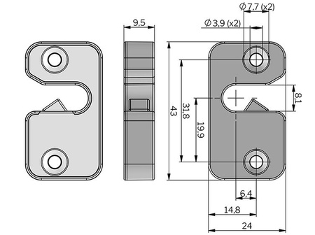 Single 8mm latch lock