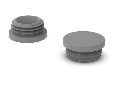 Cap for round profiles D-108mm, 2.5mm-4.5mm, RAL7042 (light grey)