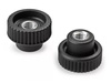 Knurled knob with through threaded bushing D-40mm M10, INOX