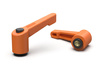 Verstellbarer Hebel mit Gewindebuchse und Knopf R-80mm M8, RAL2004 (orange)