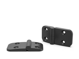 Zawias z otworami przelotowymi A-48mm I-28mm i1-20,0mm i2-20,0mm a1-35,5mm a2-35,5mm d1-6,6mm, odpinany (prawy)