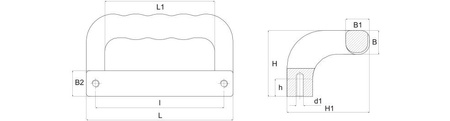 Aluminum handle with threaded bushings L-160mm M8