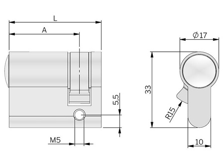 Zylindereinsatz 40 mm mit Hauptschlüssel IL4718.