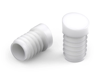 Angled glider foot for round profiles D-22mm Angle-(15°) 1.5mm-2.0mm, color white