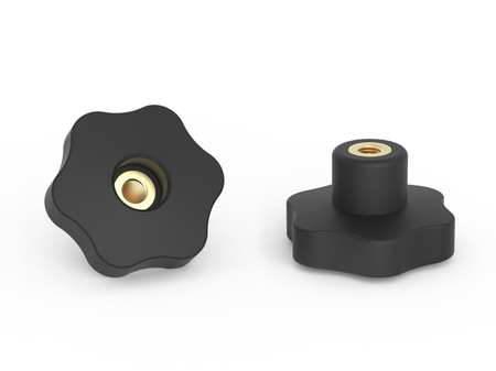 Star knob with through-threaded bushing D-60mm M12