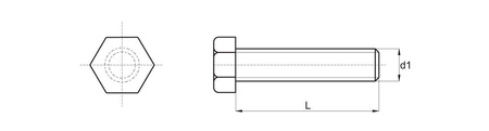 Hexagon head bolt M6 x 75mm, DIN 34810 (DIN931/933)