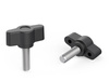 Pokrętło motylkowe z trzpieniem gwintowanym D-28mm M6 x 30mm