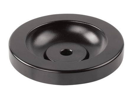 Solid handwheel, aluminum, black, D-140mm; H-41mm; c-16mm; d-38mm; d1-12mm