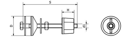 Befestigungsset für WC-Kompakt M6 x 80mm [W]