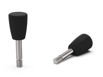 Cylindrical handle with long threaded pin D-32mm H-43mm M10x55mm