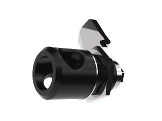 Vierteldrehschloss mit Formgriff, mit Öse für Vorhängeschloss, Quadrat 7, 18/45