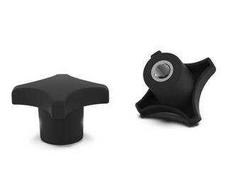 Kreuzgriff nach DIN 6335, mit nicht durchgehendem Gewindeeinsatz D-63mm M10