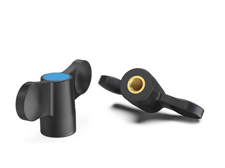 Flügelknopf mit Gewindebuchse und Abdeckkappe D-55mm M6