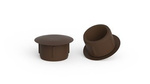 Concealing cap for mounting holes D-15.0mm d-12.0mm S-8.4mm, RAL8014 (brown chamois)