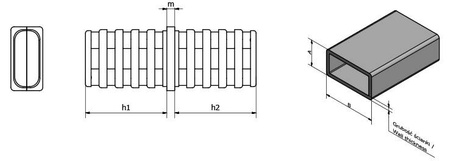 Simple connector for rectangular profiles A-60mm B-30mm 2mm