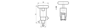 Feststellstift ohne Verriegelung D-18; d2-10;