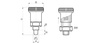 Stellstift D-25mm d2-M12x1,5mm SW-17 d1-6mm mit Verriegelung, INOX