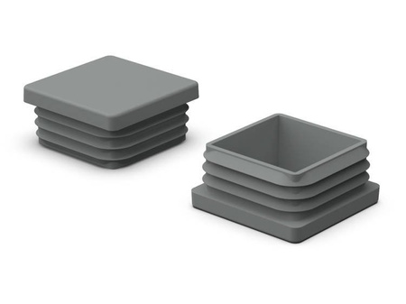 End cap for square profiles A-16mm B-16mm, 1.0mm-2.5mm, color gray