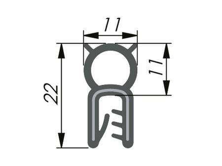 Uszczelka krawędziowa NBR, uszczelnienie górne, 1,0-3,0mm, 2x50mb