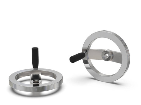 Aluminium-Handrad mit fester Drehgriff D-140mm d1-14mm