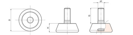 Fixed foot D-60mm M10