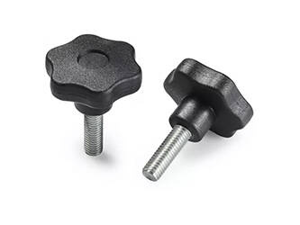 Star knob with threaded pin D-50mm M12 x 20mm, INOX