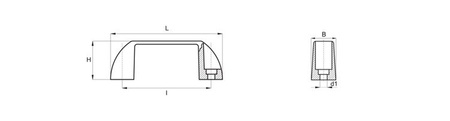 Handle with through holes L-140mm I-120mm d1-6.5mm