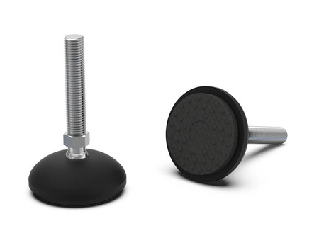 Anti-slip adjustable foot D-60mm M16 x 80mm