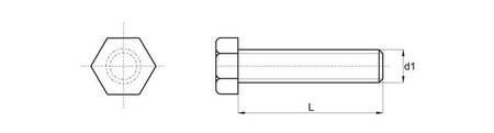 Hex head bolt M6 x 6mm, DIN 34810 (DIN931/933)