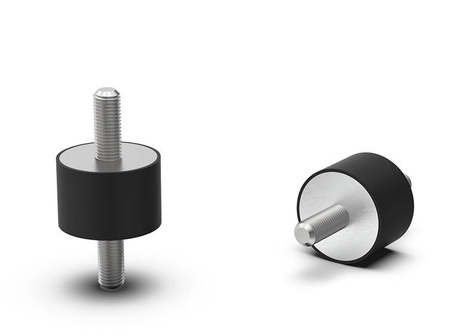 Vibration isolator type A; 60ShA; A=30 B=15; M8x14 stainless steel