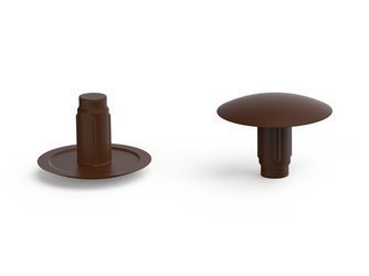 Kołpak ozdobny do zaślepiania otworów D-15mm d-3mm S-6mm, RAL8011 (brązowy orzechowy)