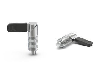 Feststellstift D-37mm d2-M20x1,5mm d1-8mm mit Hebel, INOX