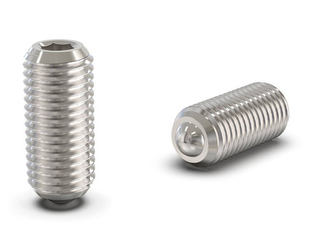 Threaded pin with ball, featuring high clamping force and hex socket H-43mm SW-10 d1-M20, stainless steel (INOX)