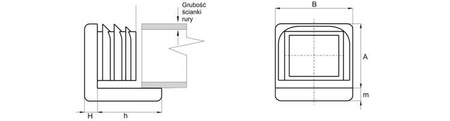 Sliding element with cap A-30mm B-20mm h-27mm 1.0mm-2.0mm