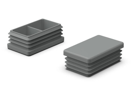 Abdeckkappe für Rechteckprofile A-60mm B-30mm, 4,0mm-5,0mm, RAL7042 (hellgrau)