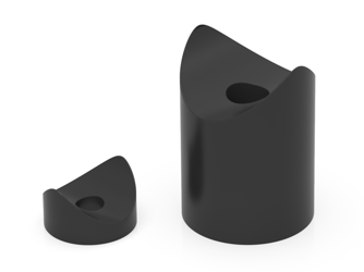 Abstandrolle mit Nut D-20mm d-8,4mm h-4mm R-10mm aus PE, Farbe Schwarz