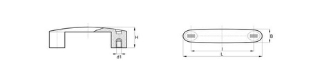 Handle with threaded bushings L-146mm I-109mm M6